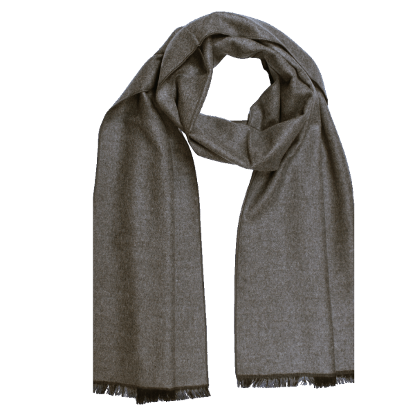 Scarf Shawl 100% Silk Flannel Jacquard Melange Grey